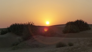 Coucher de soleil sur les dunes