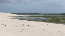 Les collines de sable sont bordées de lagunes permanentes